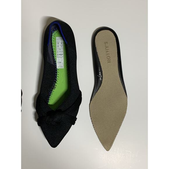 Rothy’s Shoe Women’s The Knot Point II Flat Sz 8.5 Black Ballet Career Holiday - Picture 9 of 9
